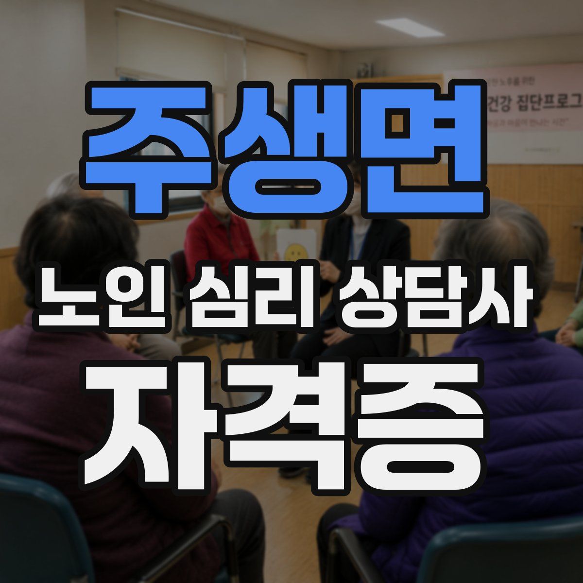 주생면 노인 심리 상담사 자격증