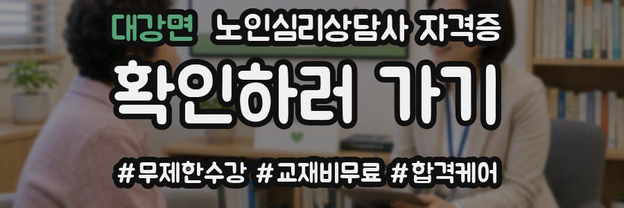 대강면 노인 심리 상담사 자격증