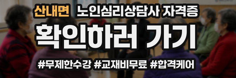 산내면 노인 심리 상담사 자격증