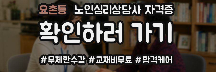 요촌동 노인 심리 상담사 자격증