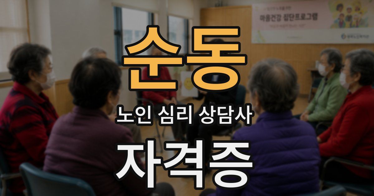 순동 노인 심리 상담사 자격증