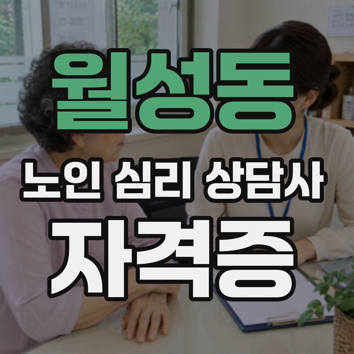 월성동 노인 심리 상담사 자격증