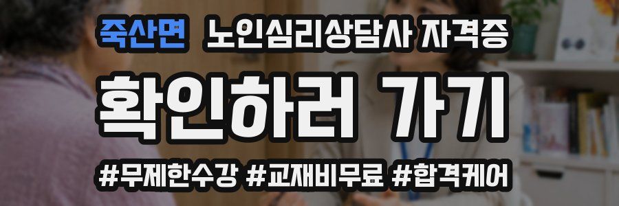 죽산면 노인 심리 상담사 자격증