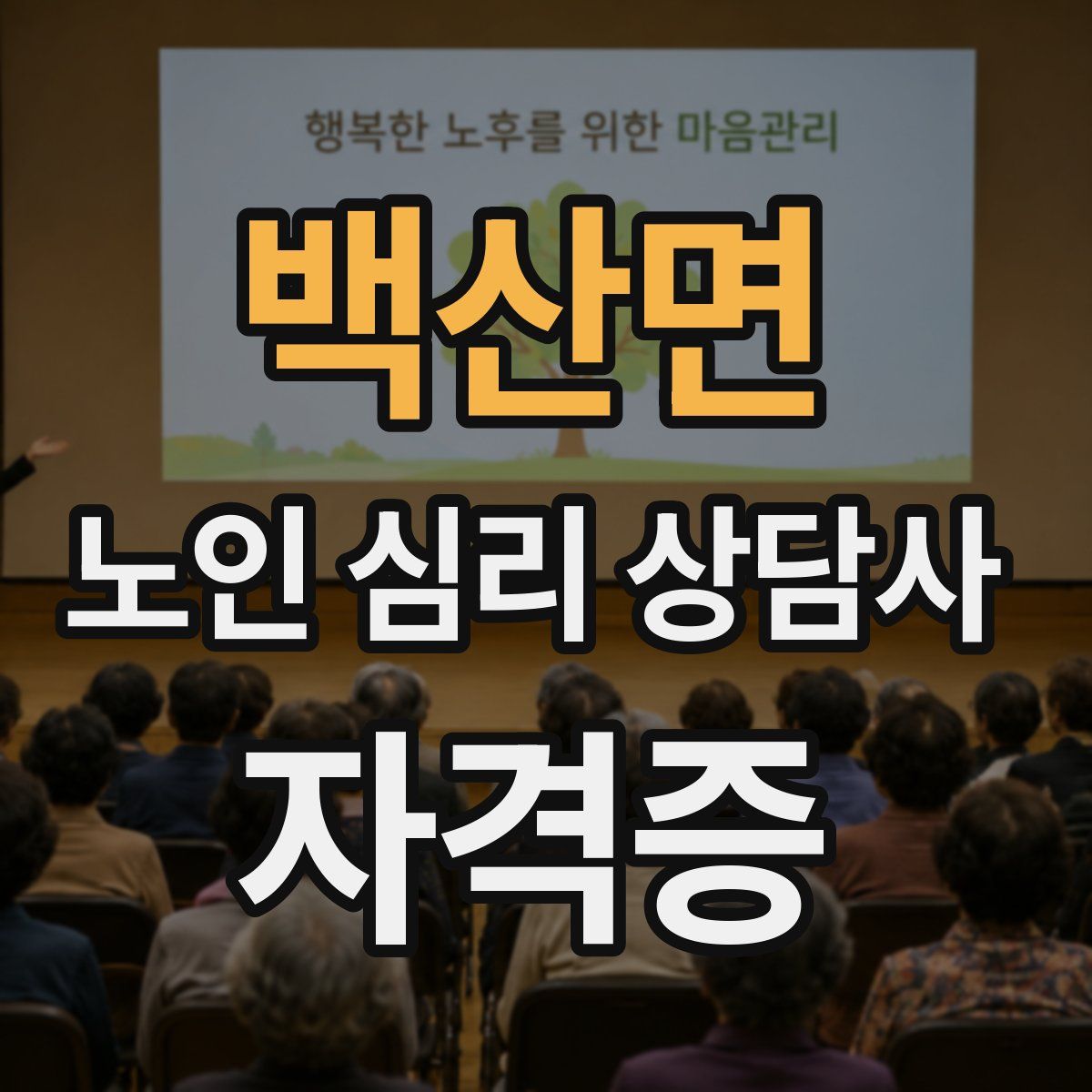 백산면 노인 심리 상담사 자격증