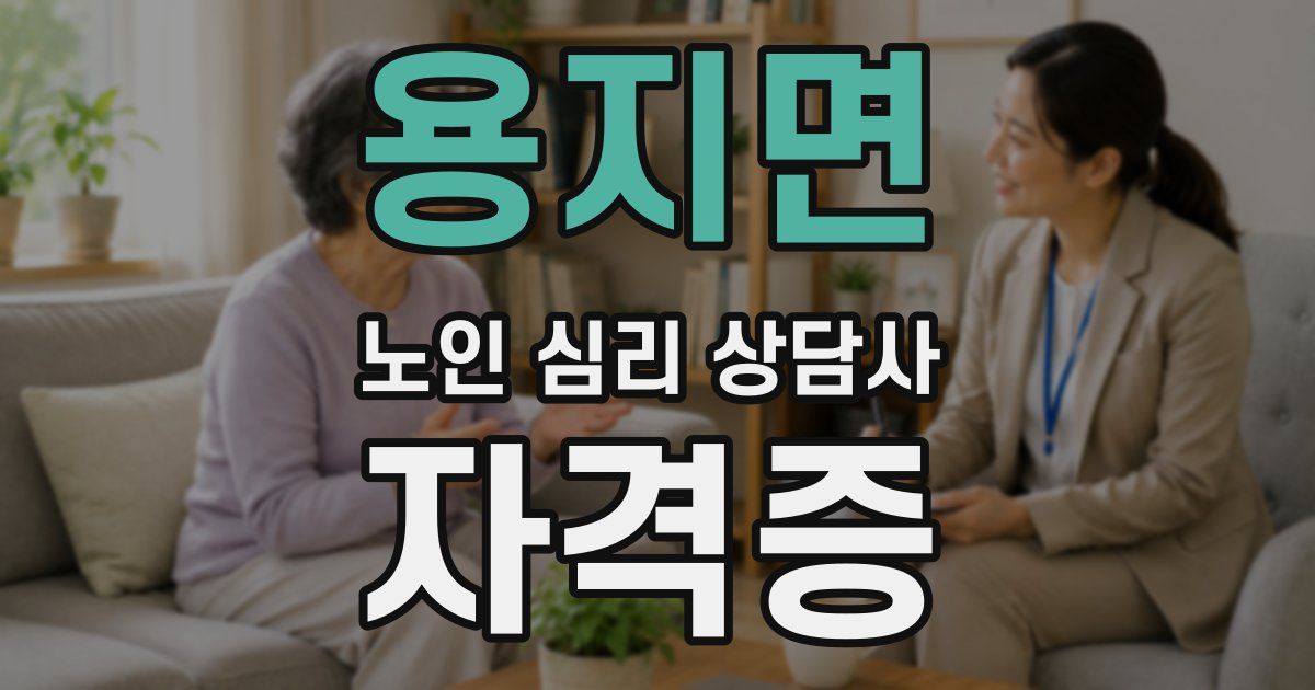 용지면 노인 심리 상담사 자격증