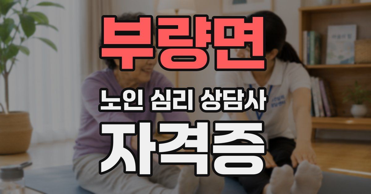 부량면 노인 심리 상담사 자격증