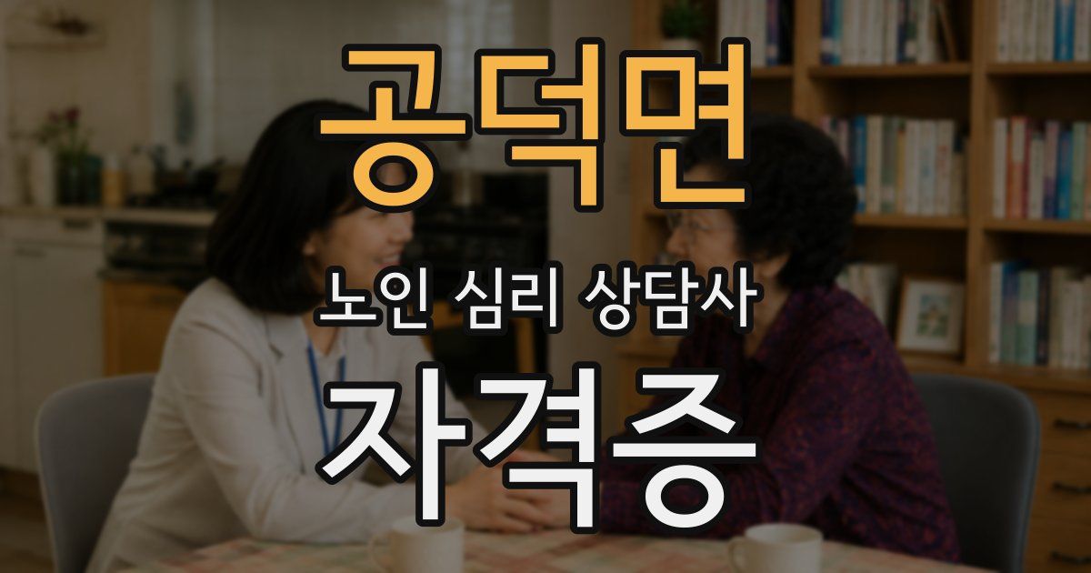 공덕면 노인 심리 상담사 자격증
