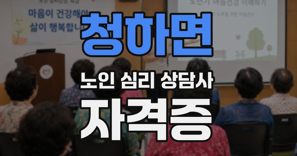 청하면 노인 심리 상담사 자격증