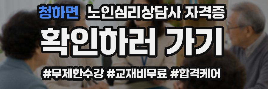 청하면 노인 심리 상담사 자격증