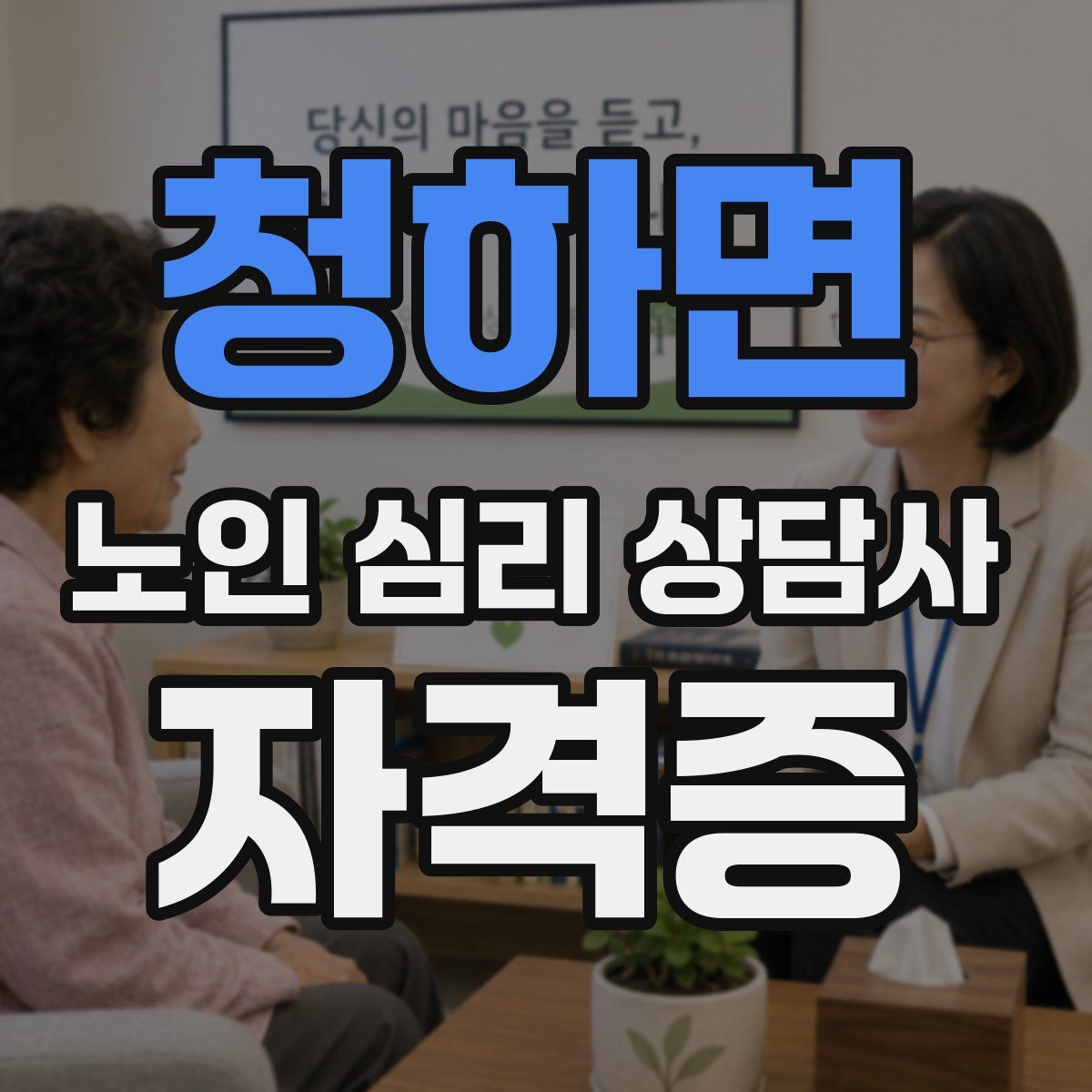 청하면 노인 심리 상담사 자격증