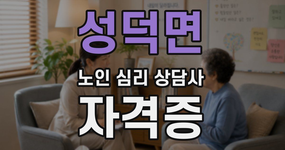 성덕면 노인 심리 상담사 자격증