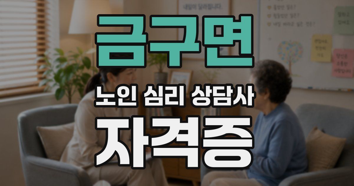 금구면 노인 심리 상담사 자격증