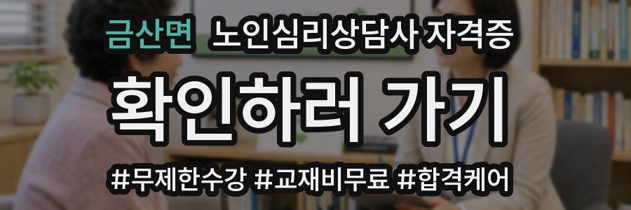 금산면 노인 심리 상담사 자격증