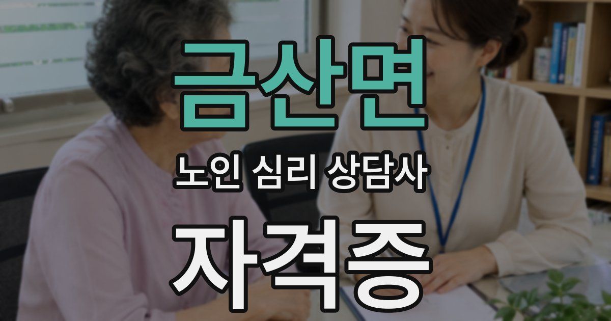 금산면 노인 심리 상담사 자격증