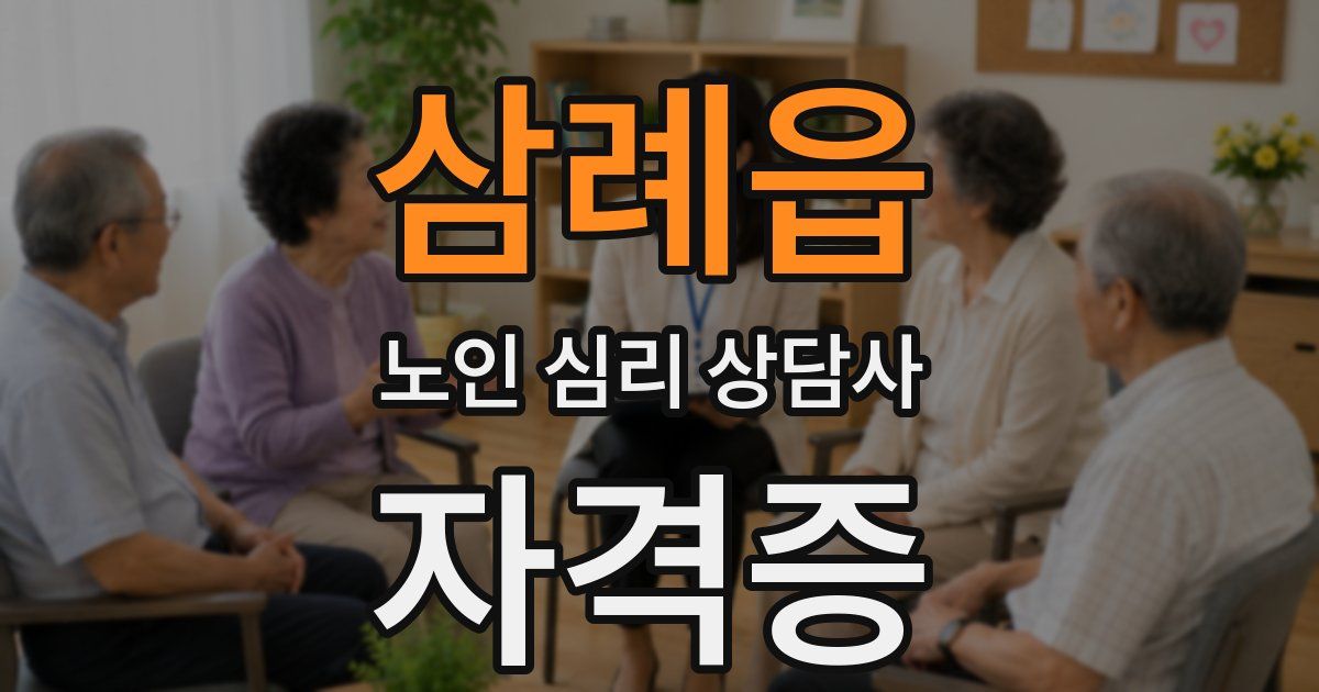 삼례읍 노인 심리 상담사 자격증