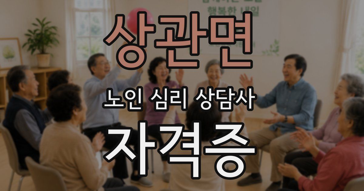 상관면 노인 심리 상담사 자격증