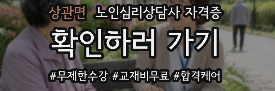 상관면 노인 심리 상담사 자격증