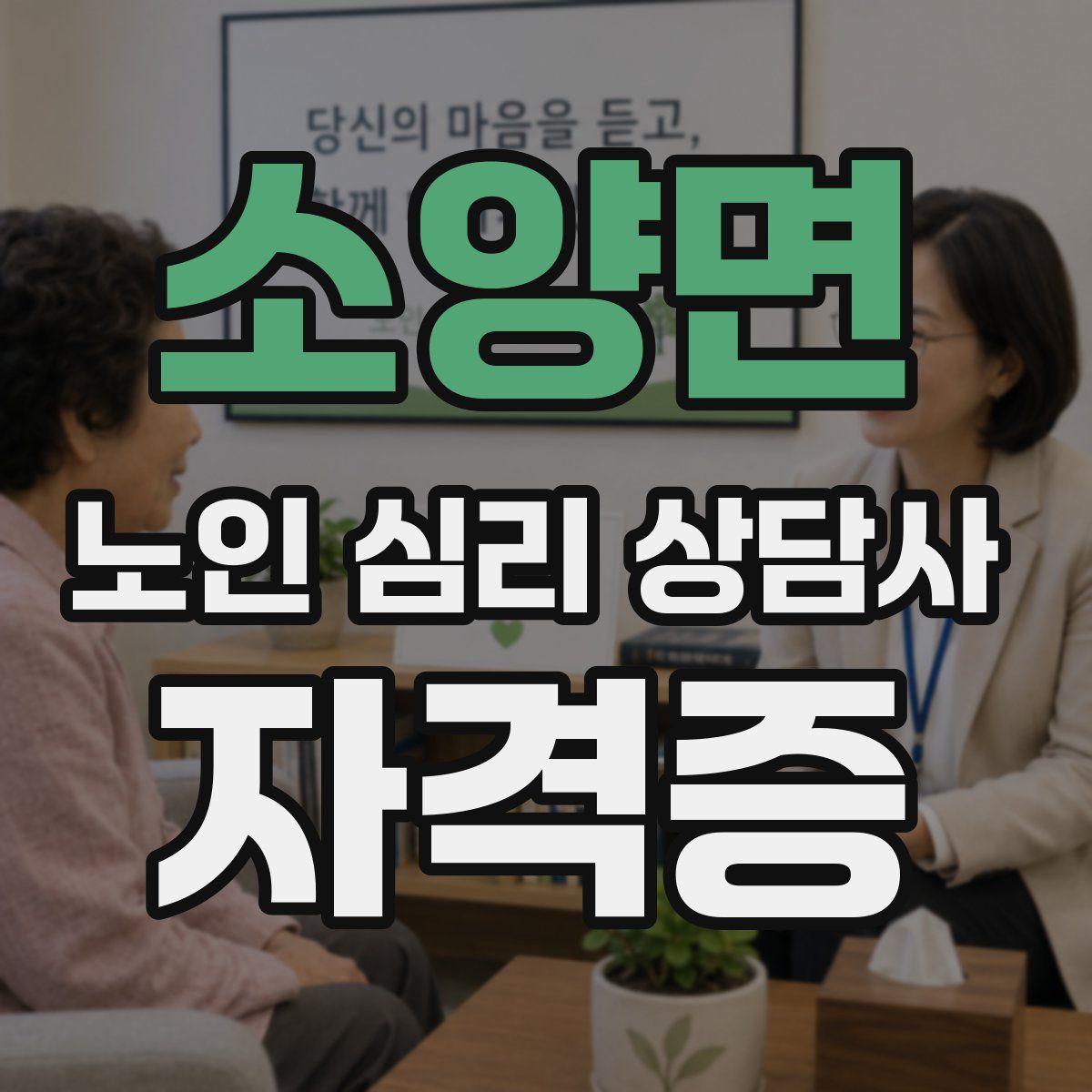소양면 노인 심리 상담사 자격증