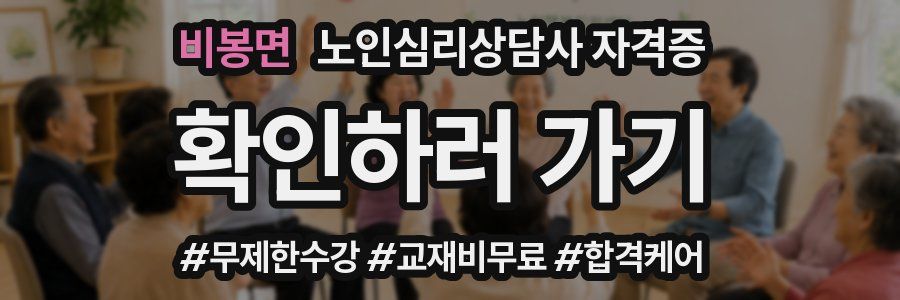 비봉면 노인 심리 상담사 자격증