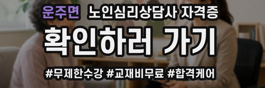 운주면 노인 심리 상담사 자격증