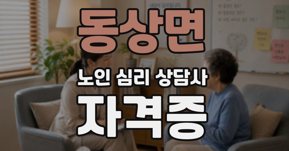 동상면 노인 심리 상담사 자격증