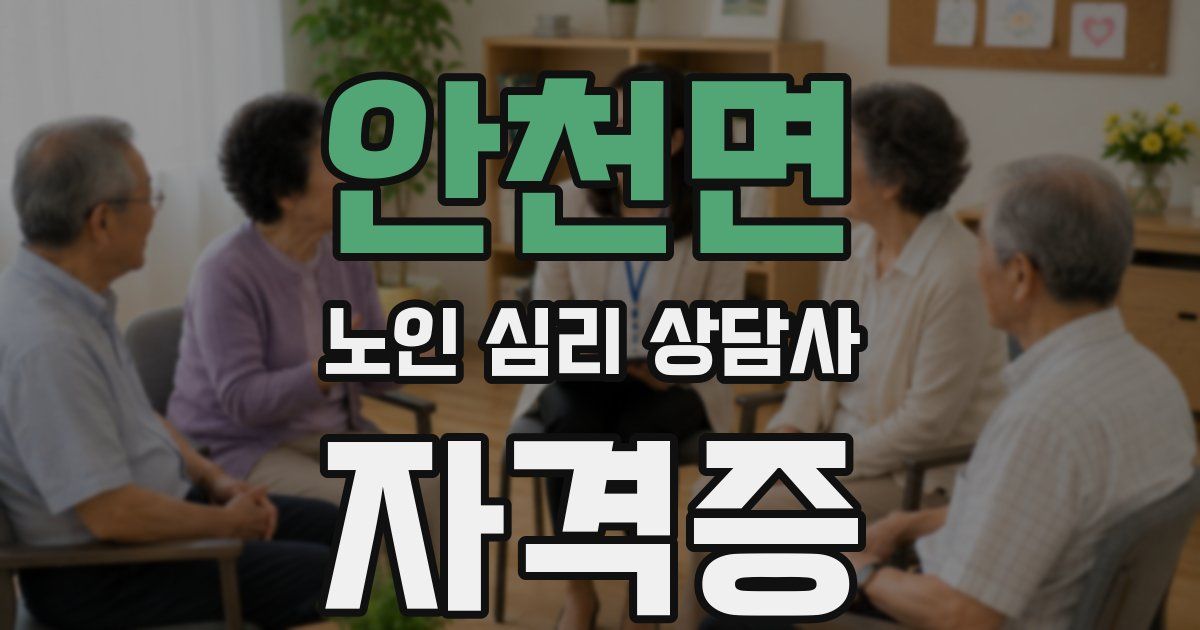 안천면 노인 심리 상담사 자격증