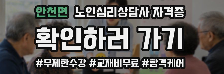 안천면 노인 심리 상담사 자격증