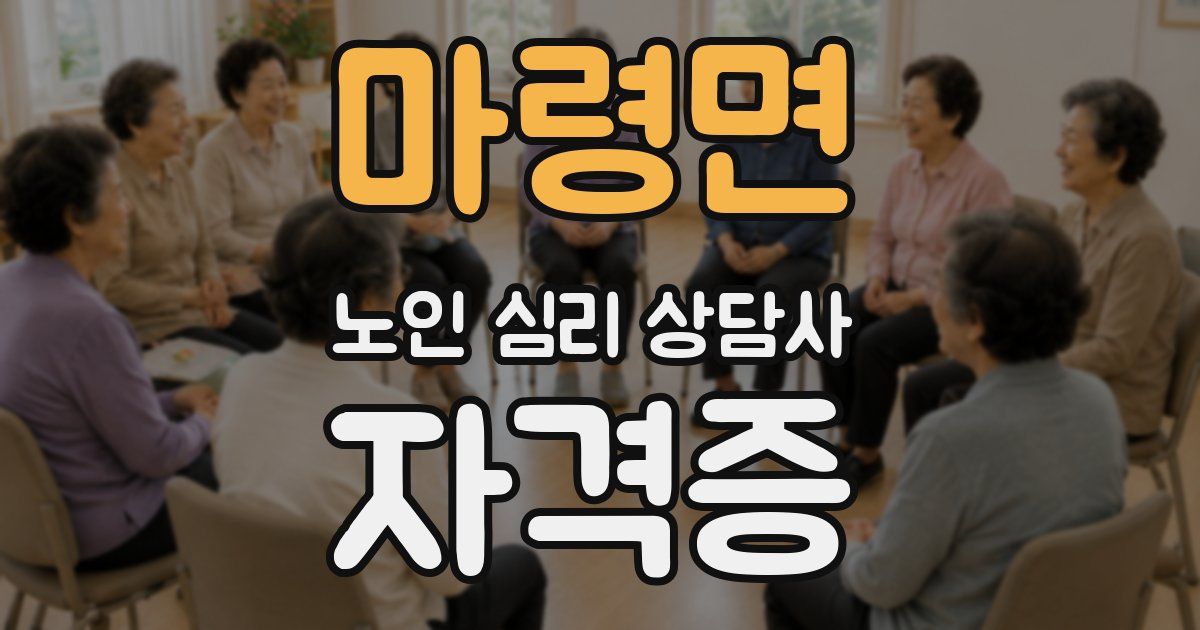 마령면 노인 심리 상담사 자격증