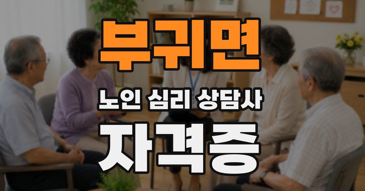 부귀면 노인 심리 상담사 자격증