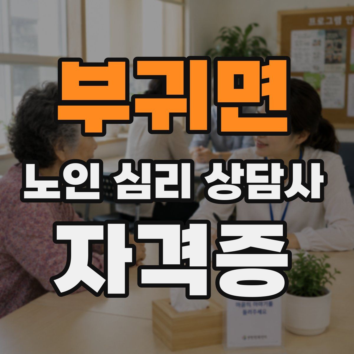 부귀면 노인 심리 상담사 자격증