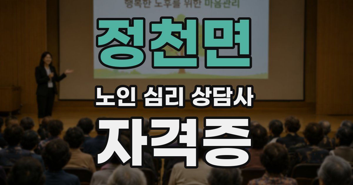 정천면 노인 심리 상담사 자격증