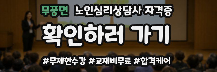 무풍면 노인 심리 상담사 자격증
