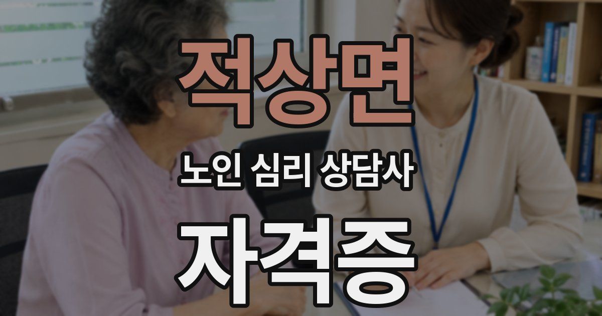 적상면 노인 심리 상담사 자격증