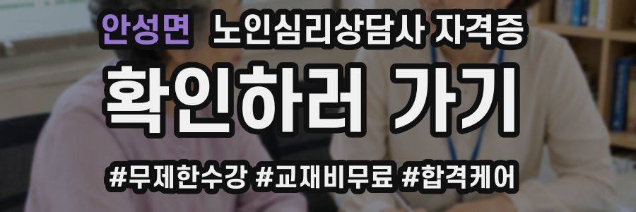 안성면 노인 심리 상담사 자격증