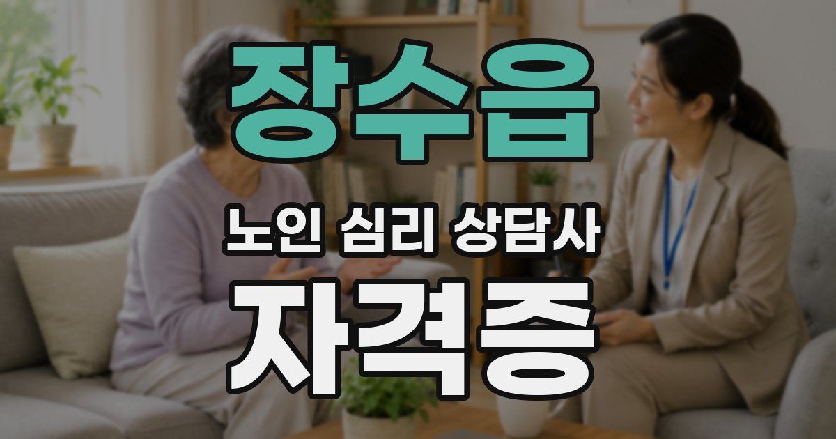장수읍 노인 심리 상담사 자격증