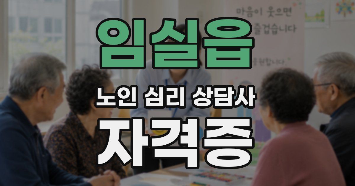 임실읍 노인 심리 상담사 자격증