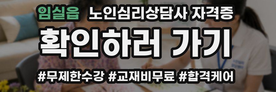 임실읍 노인 심리 상담사 자격증