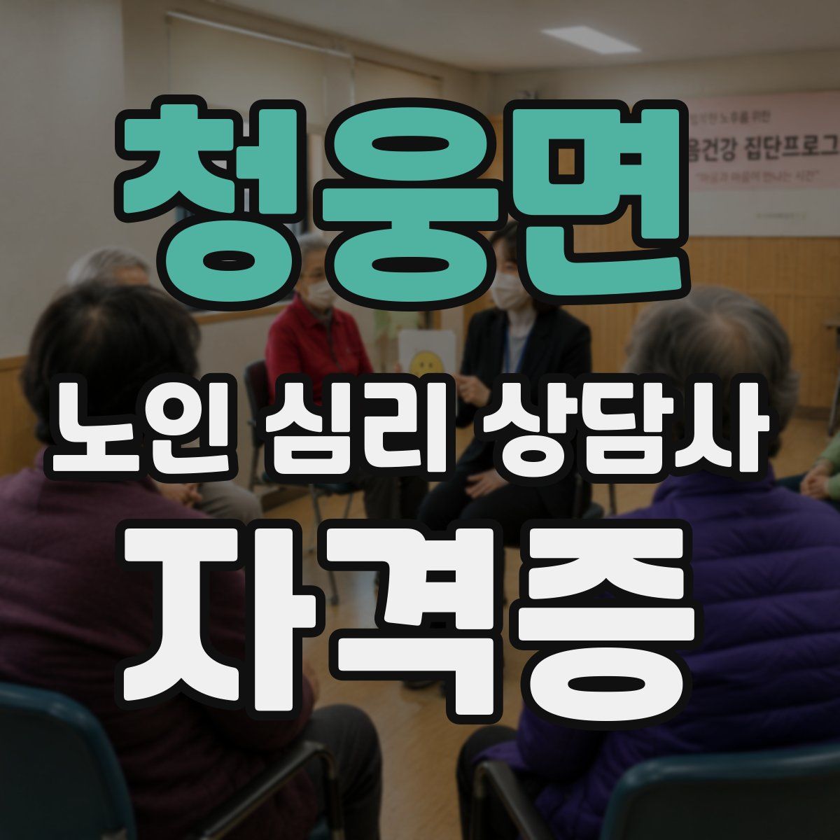 청웅면 노인 심리 상담사 자격증