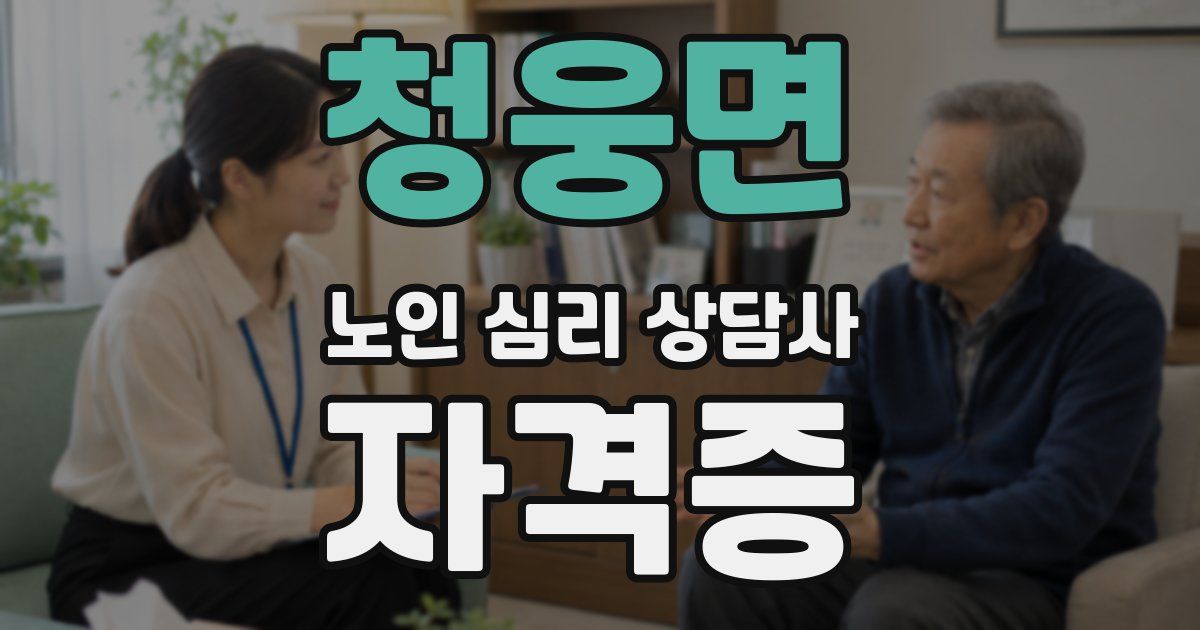 청웅면 노인 심리 상담사 자격증