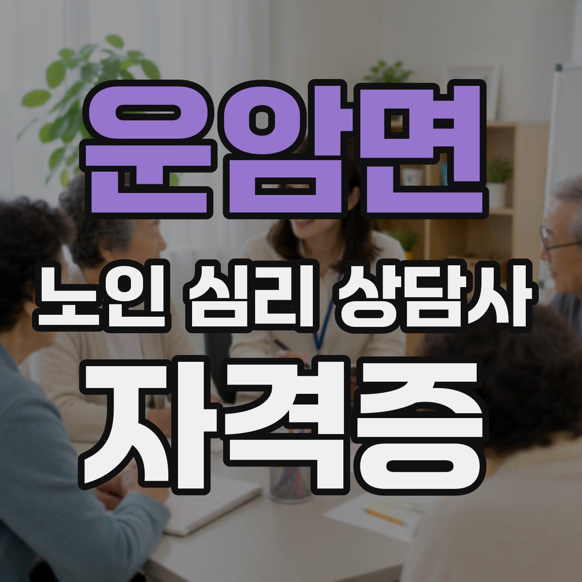 운암면 노인 심리 상담사 자격증