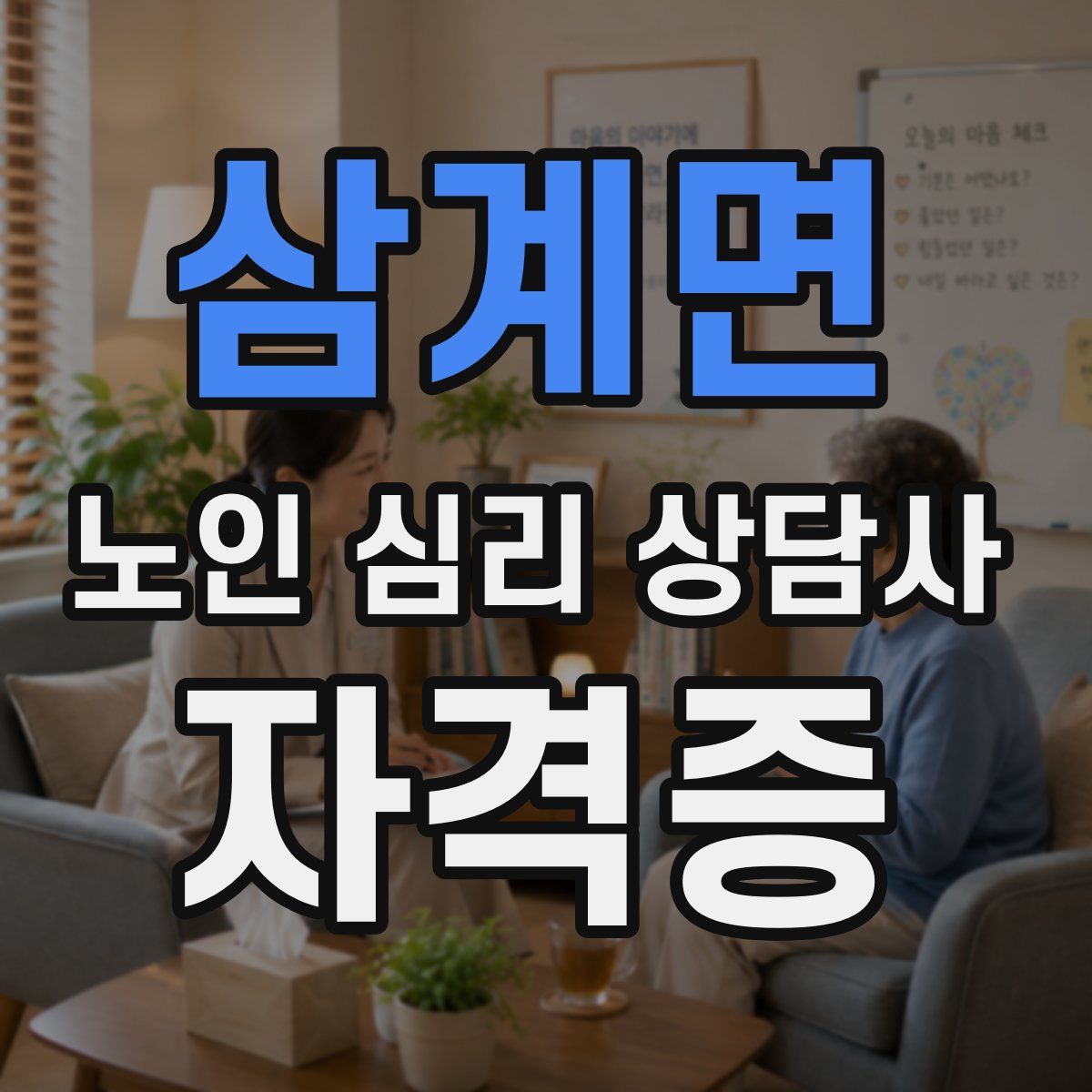 삼계면 노인 심리 상담사 자격증