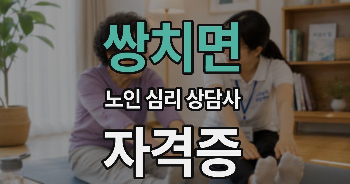 쌍치면 노인 심리 상담사 자격증