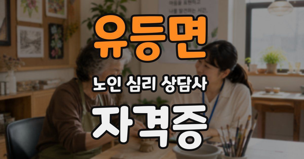 유등면 노인 심리 상담사 자격증