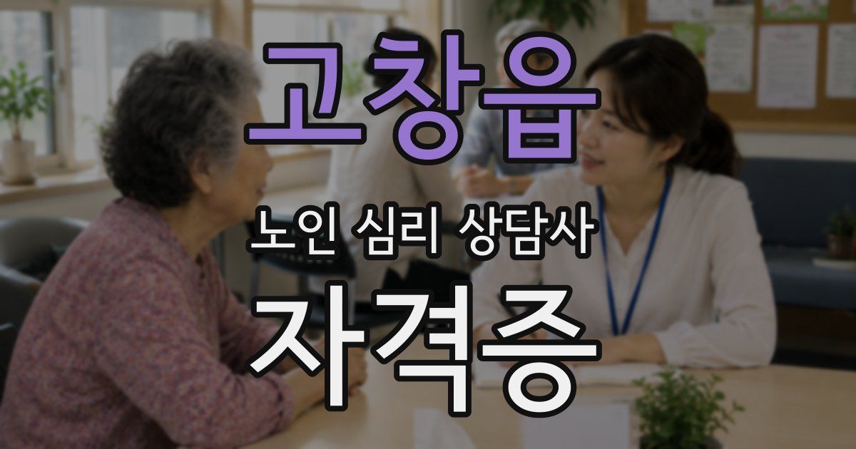 고창읍 노인 심리 상담사 자격증