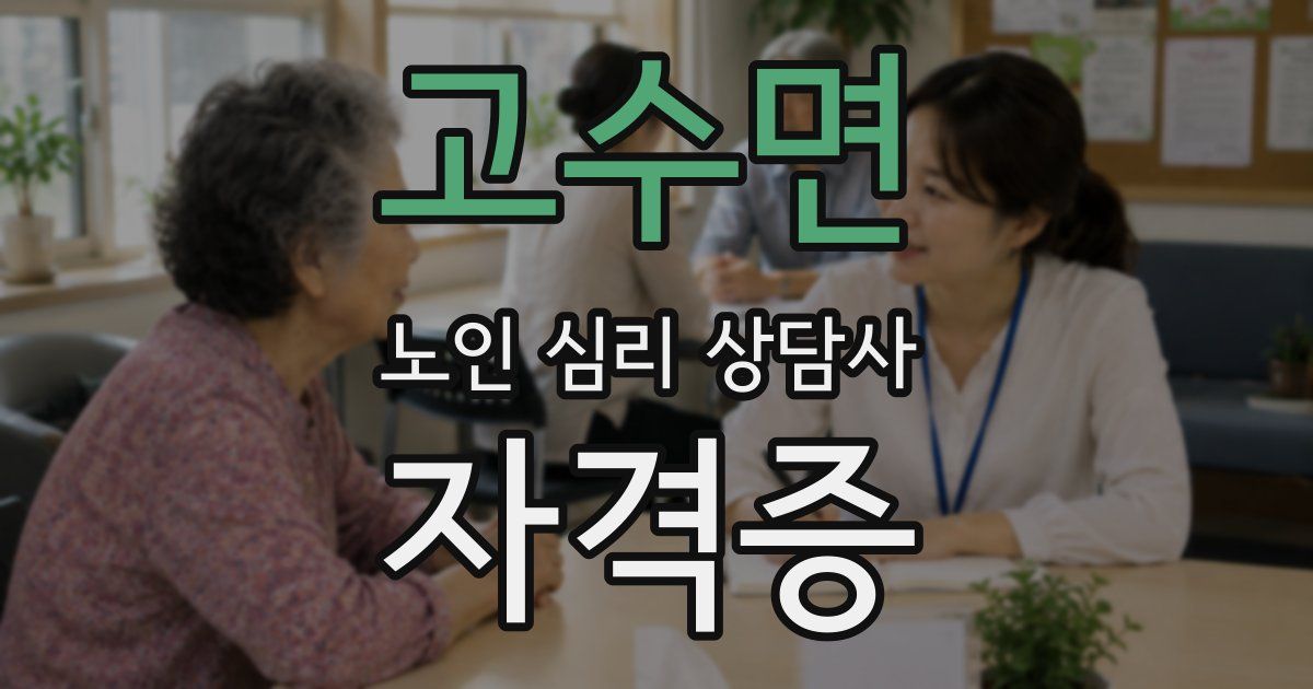 고수면 노인 심리 상담사 자격증