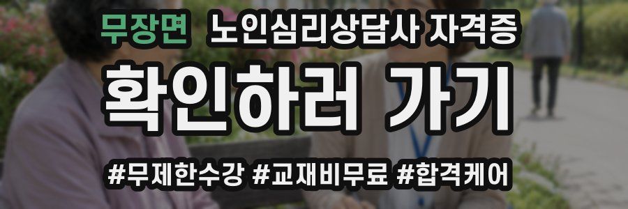 무장면 노인 심리 상담사 자격증
