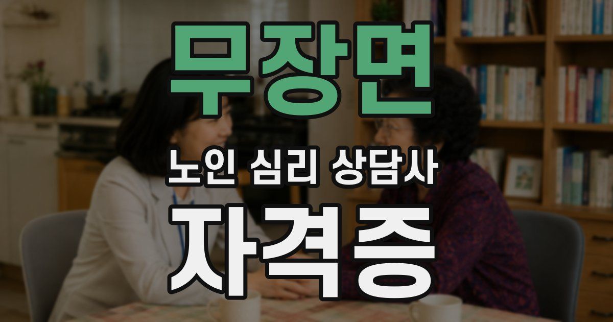 무장면 노인 심리 상담사 자격증