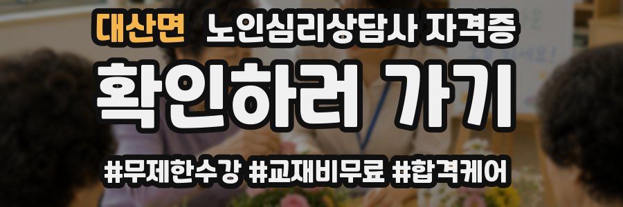 대산면 노인 심리 상담사 자격증