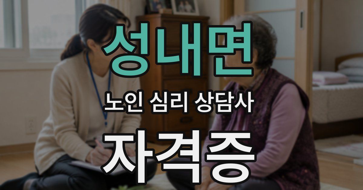 성내면 노인 심리 상담사 자격증