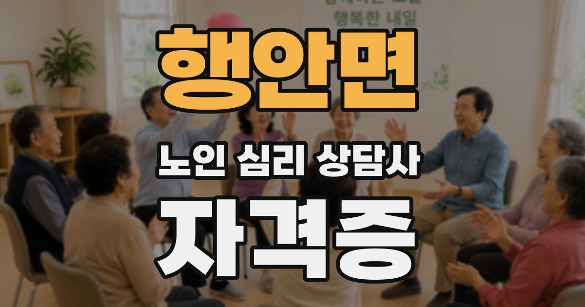 행안면 노인 심리 상담사 자격증